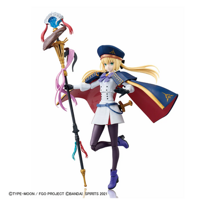Bandai Fate/Grand Order 30MS Caster model kit featuring detailed Altria Caster figure with intricate armor and weapon accessories.