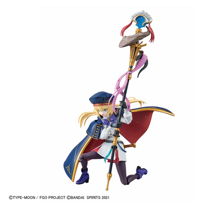 Bandai Fate/Grand Order 30MS Caster model kit featuring detailed Altria Caster figure with dynamic pose and intricate design.