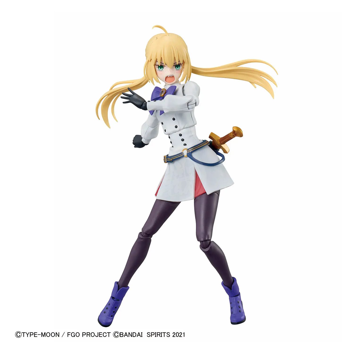 Model kit of the 30MS Caster Altria from Fate Grand Order by Bandai, featuring detailed plastic parts and assembly components.