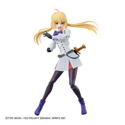 Model kit of the 30MS Caster Altria from Fate Grand Order by Bandai, featuring detailed plastic parts and assembly components.