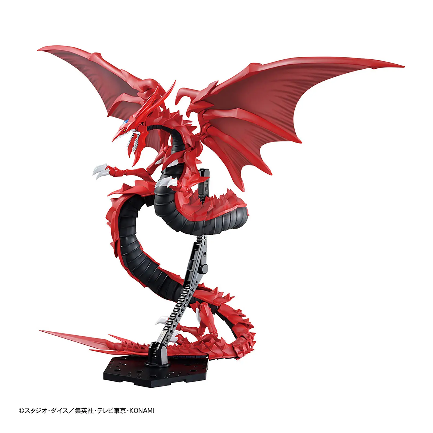 Bandai Figure-Rise Standard Amplified Slifer the Sky Dragon model kit displayed, showcasing detailed dragon features and vibrant colors.