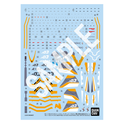 HG VF-31E Siegfried [Chuck Mustang Custom] Waterslide Decals