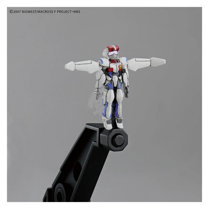 Bandai HG VF-25F Messiah Valkyrie Alto Custom model kit assembled with detailed features and vibrant colors.