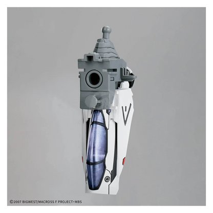 Bandai HG VF-25F Messiah Valkyrie Alto Custom model kit with detailed parts in a deluxe set, featuring a sleek fighter jet design.