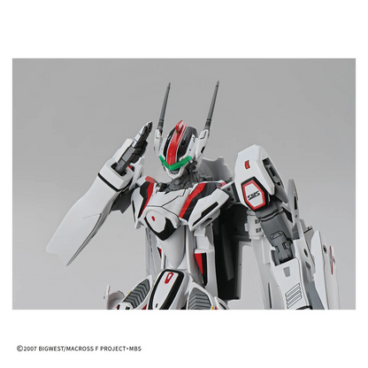 Bandai HG VF-25F Messiah Valkyrie Alto Custom model kit, detailed plastic model with vibrant colors and intricate design.