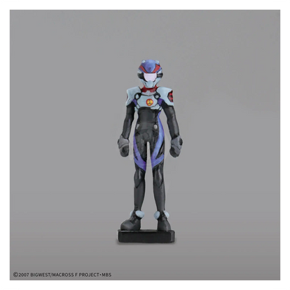 Bandai HG VF-25F Messiah Valkyrie Alto Custom model kit assembled with detailed armor and vibrant colors.