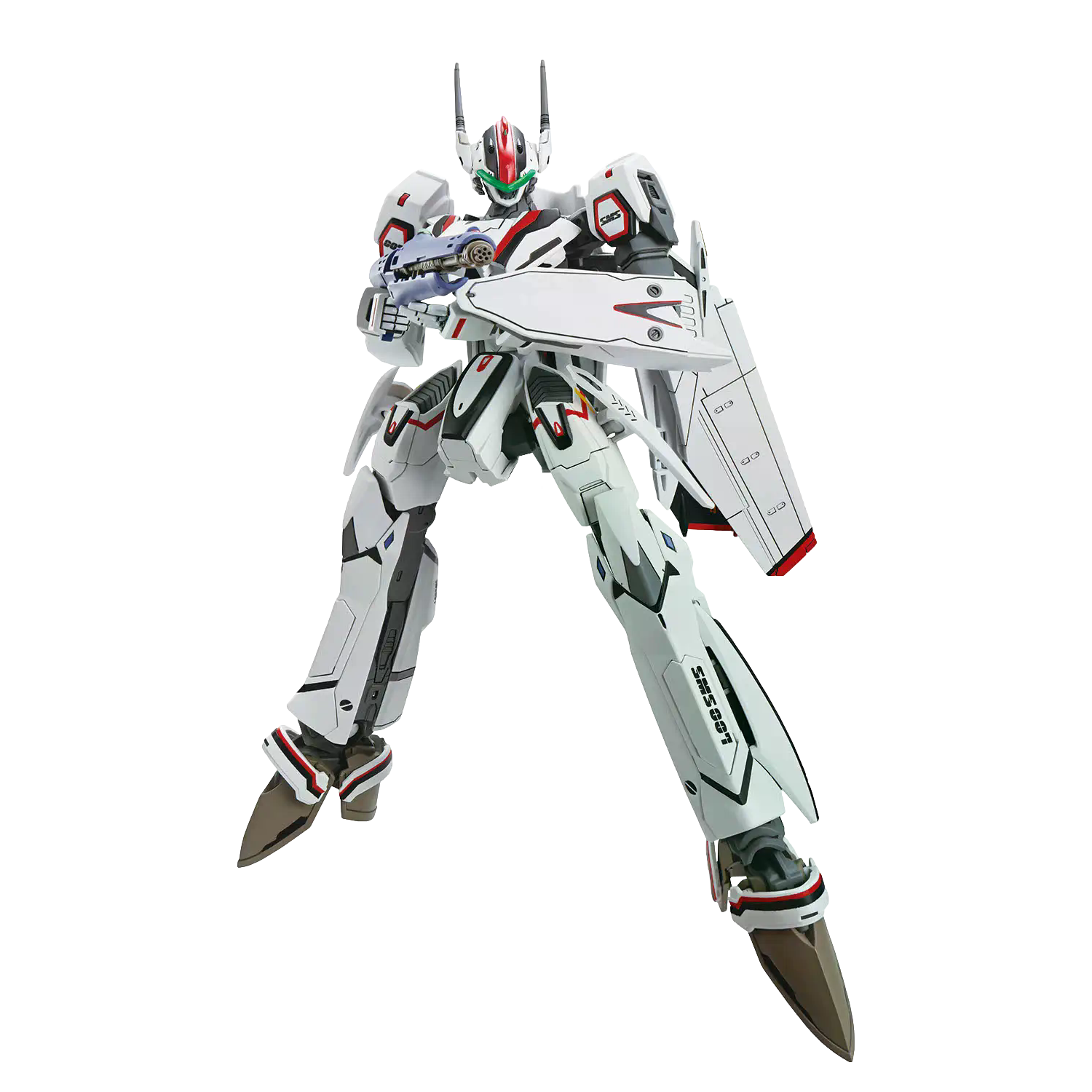 Bandai HG VF-25F Messiah Valkyrie Alto Custom model kit with detailed parts and vibrant colors, showcasing a futuristic fighter jet robot.