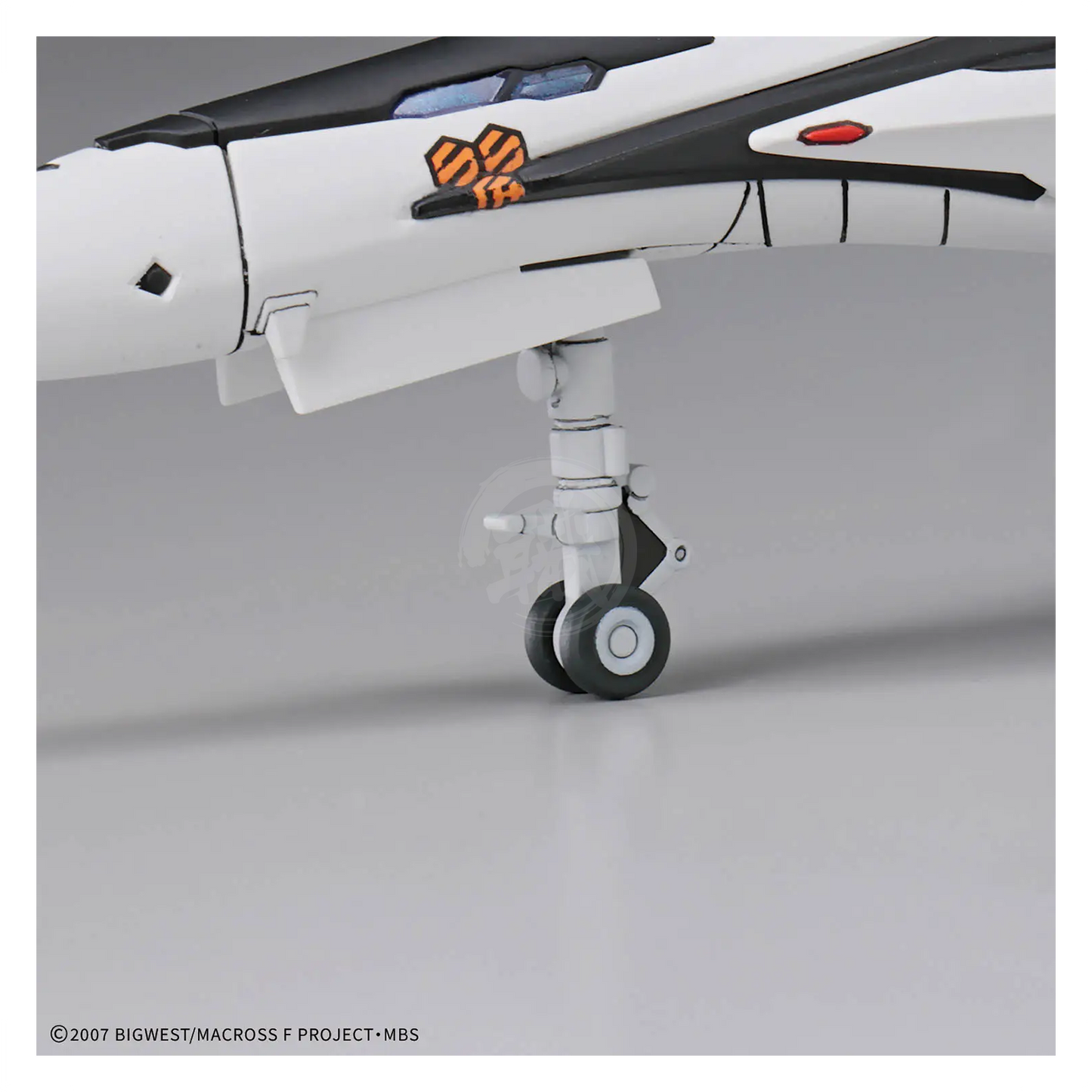 Bandai HG VF-25F Messiah Valkyrie Alto Custom model kit, assembled with detailed features and vibrant colors.