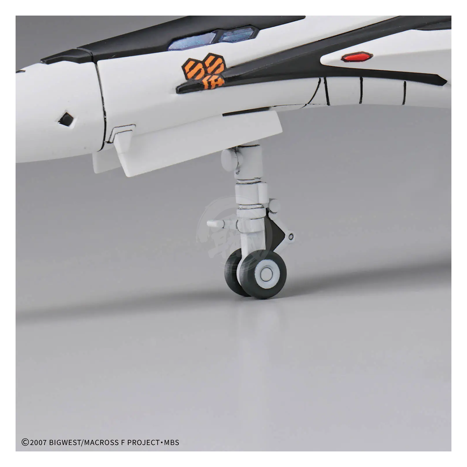 Bandai HG VF-25F Messiah Valkyrie Alto Custom model kit, assembled with detailed features and vibrant colors.