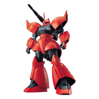 Bandai MG Gelgoog Cannon model kit with Johnny Ridden custom paint and detailed gunmetal gray and green plastic parts.