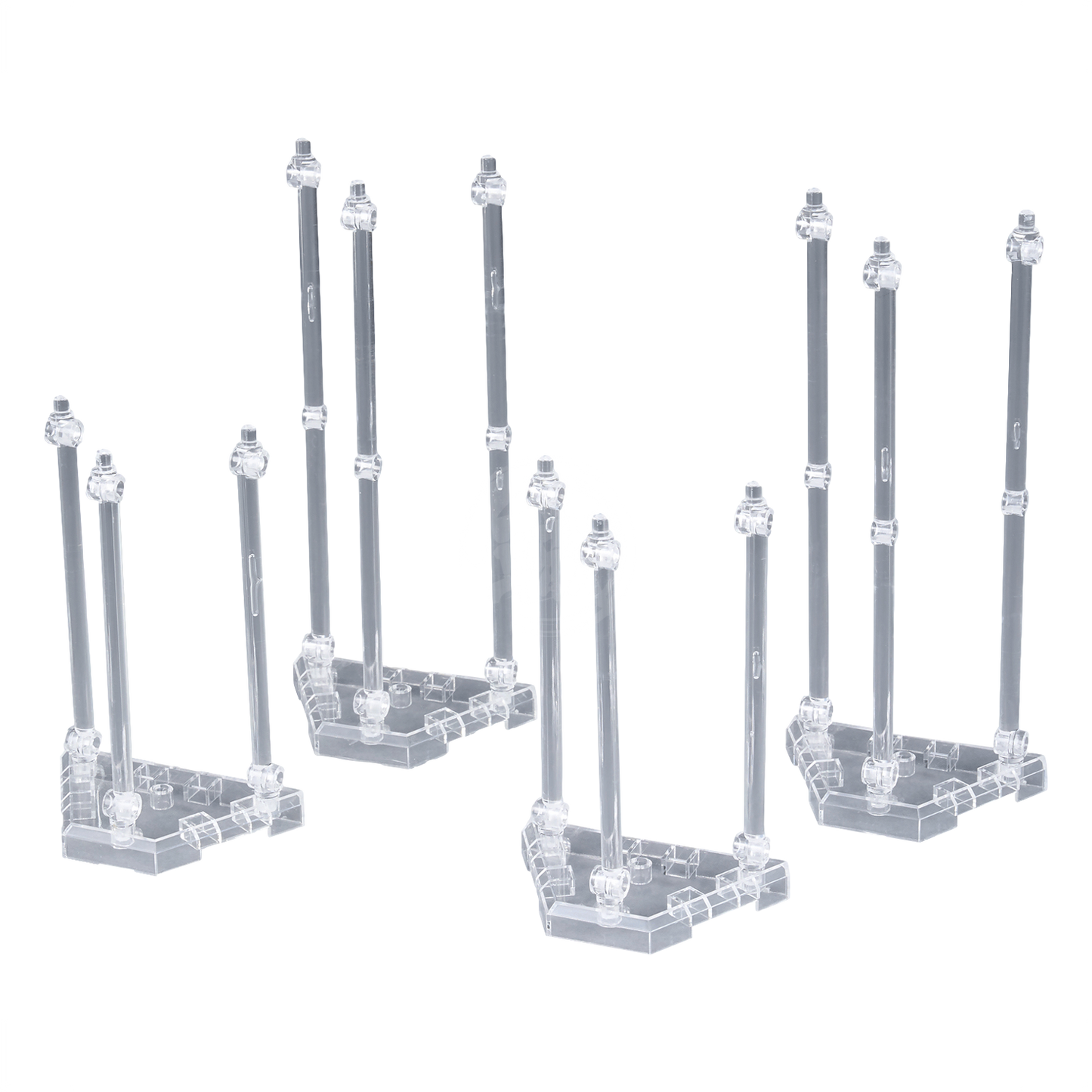 Model kit weapon display base by Bandai, featuring a detailed plastic stand for Gunpla model showcasing.