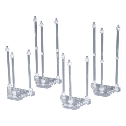 Model kit weapon display base by Bandai, featuring a detailed plastic stand for Gunpla model showcasing.