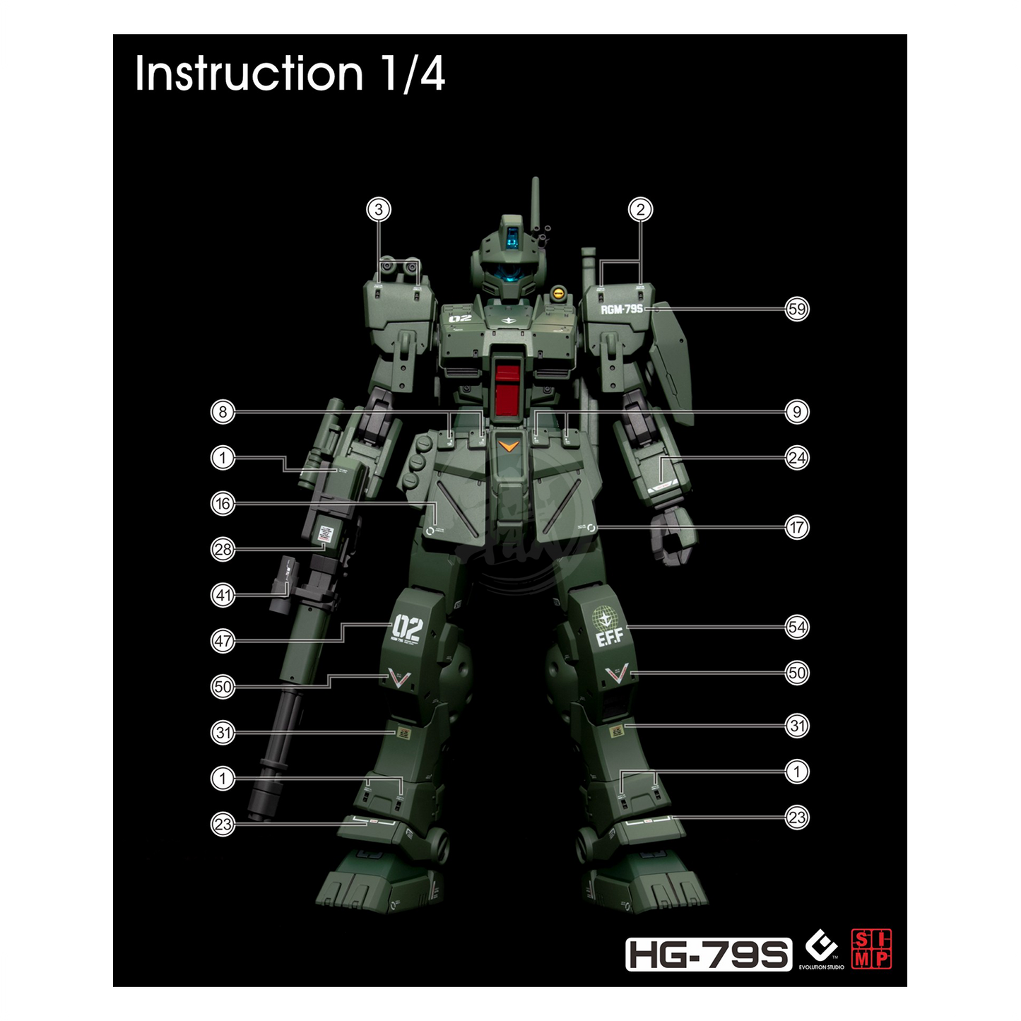 HG Black Dog Squad Waterslide Decals