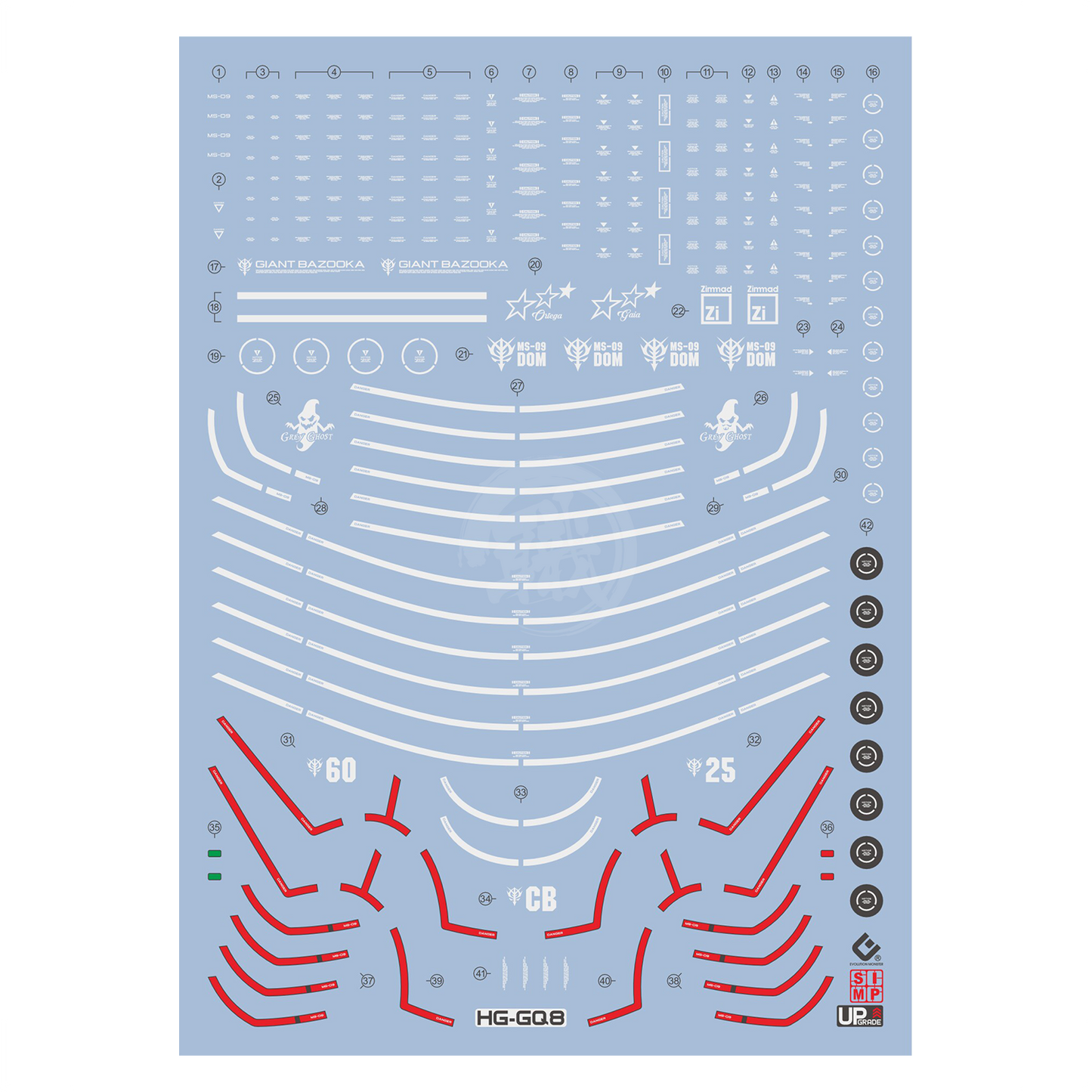 HG Gaia's/Ortega's Rick Dom [GQ] Waterslide Decals [UV]