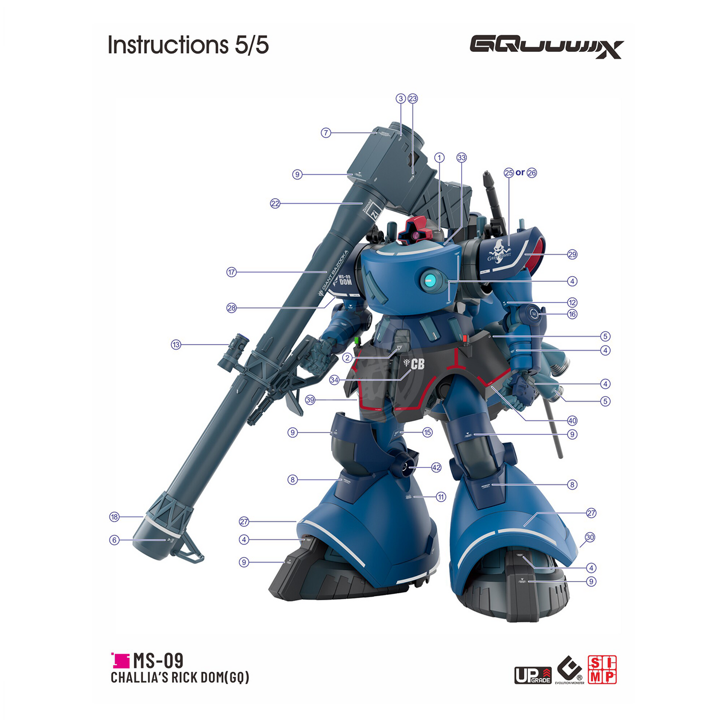HG Gaia's/Ortega's Rick Dom [GQ] Waterslide Decals [UV]