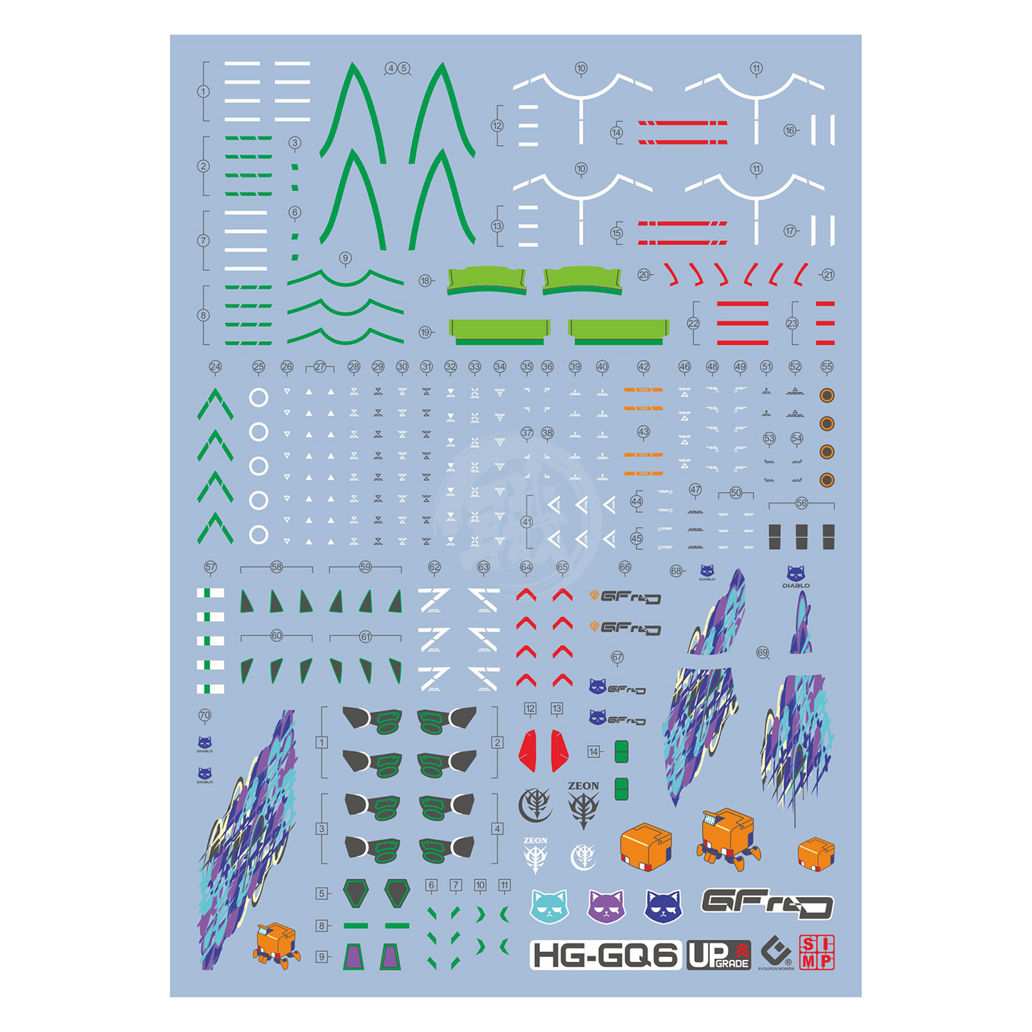 HG GFreD [GQ] Waterslide Decals [UV]