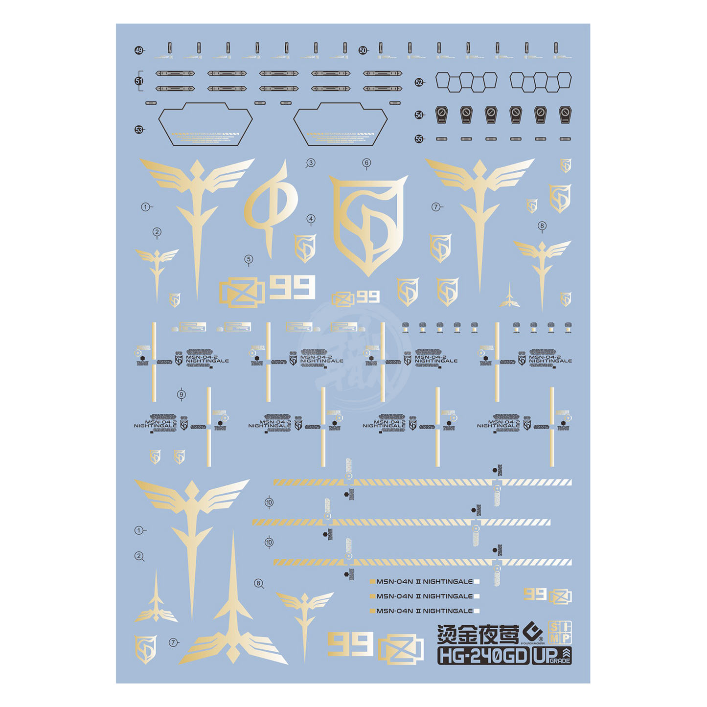 HG Nightingale Waterslide Decals [Chrome Gold Ver.]