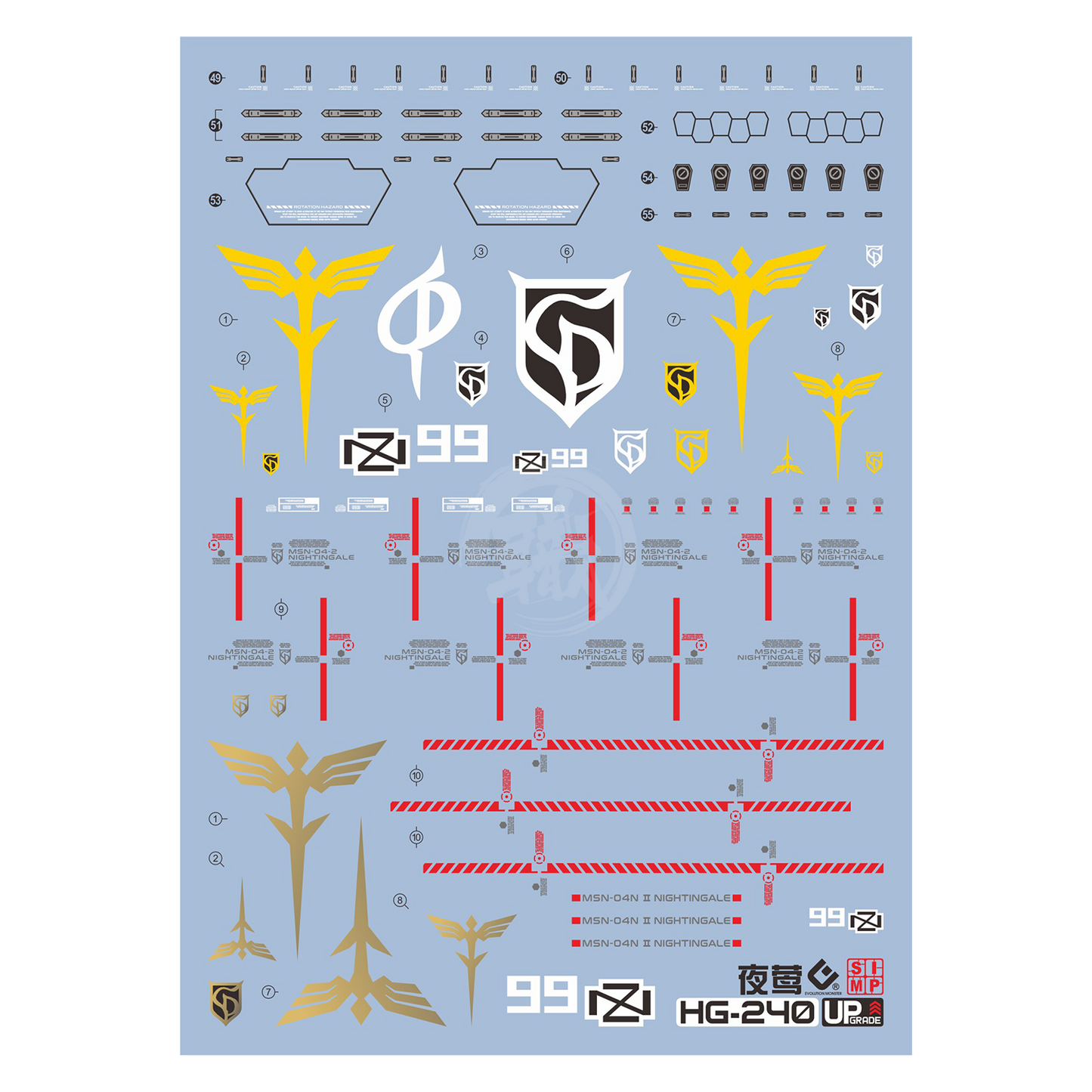 HG Nightingale Waterslide Decals [Regular Ver.]