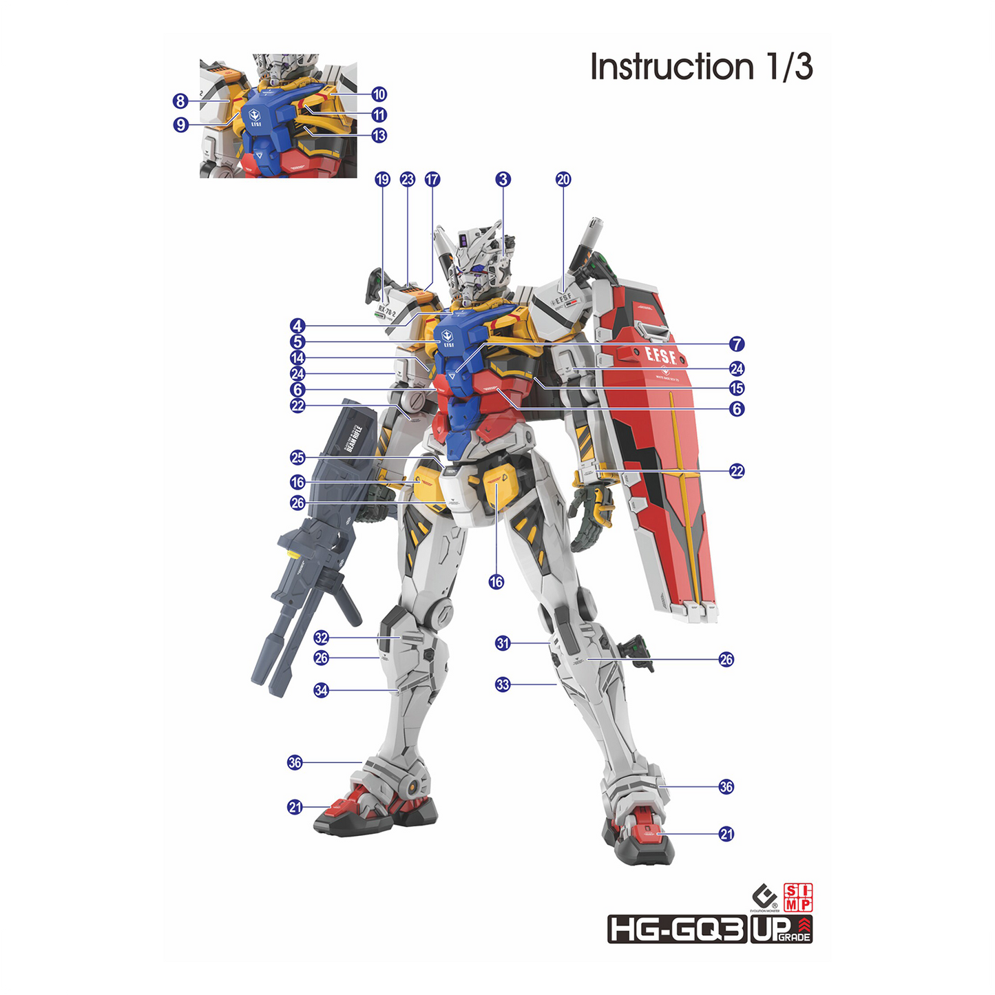 HG "Mobile Suit Gundam GQuuuuuuX" Decals [Multiuse] - Set 3 [Gundam]