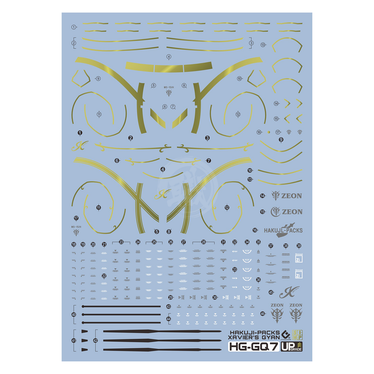 HG Xavier's Gyan Hakuji-Packs Waterslide Decals [UV]