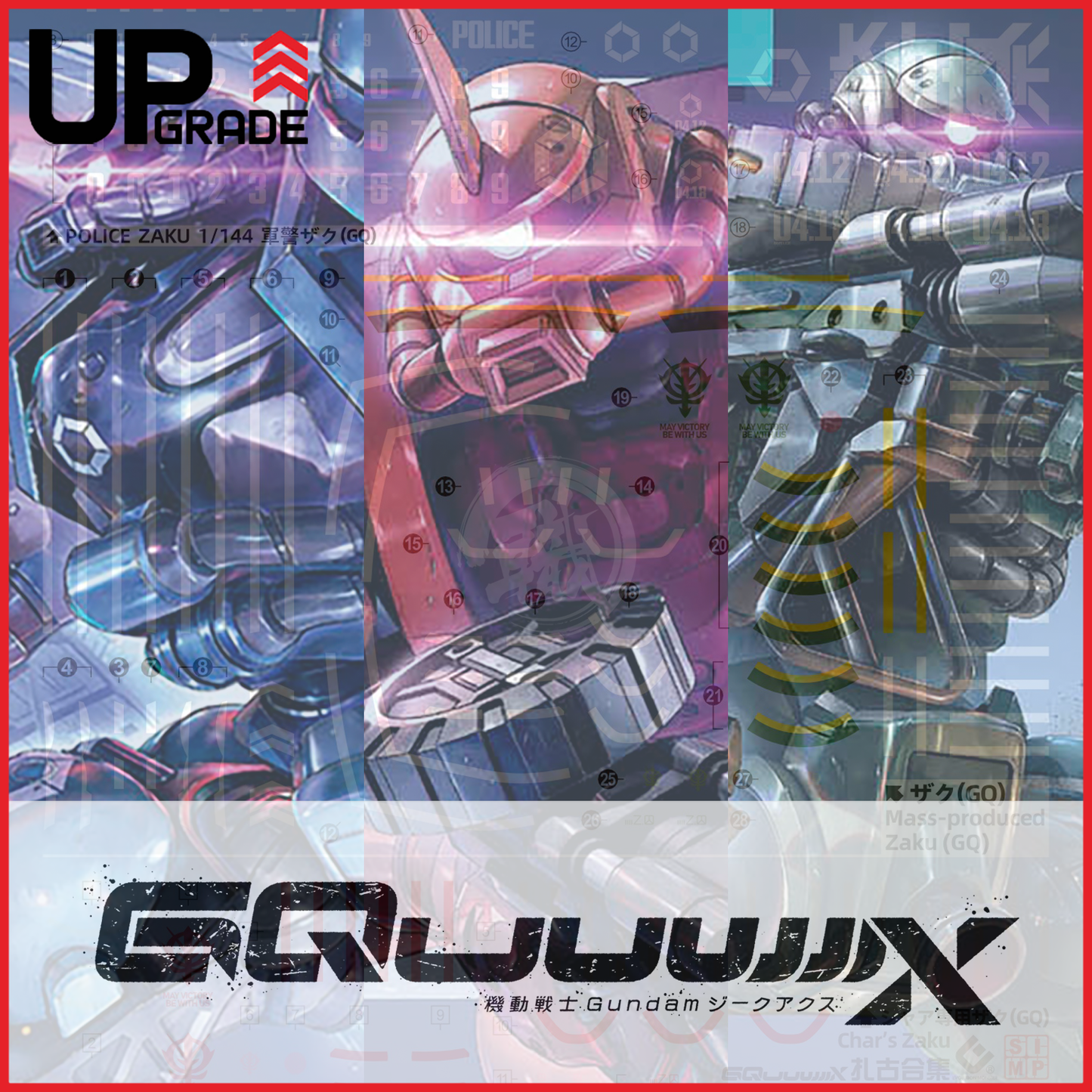 HG "Mobile Suit Gundam GQuuuuuuX" Decals [Multiuse] - Set 2 [Zaku]