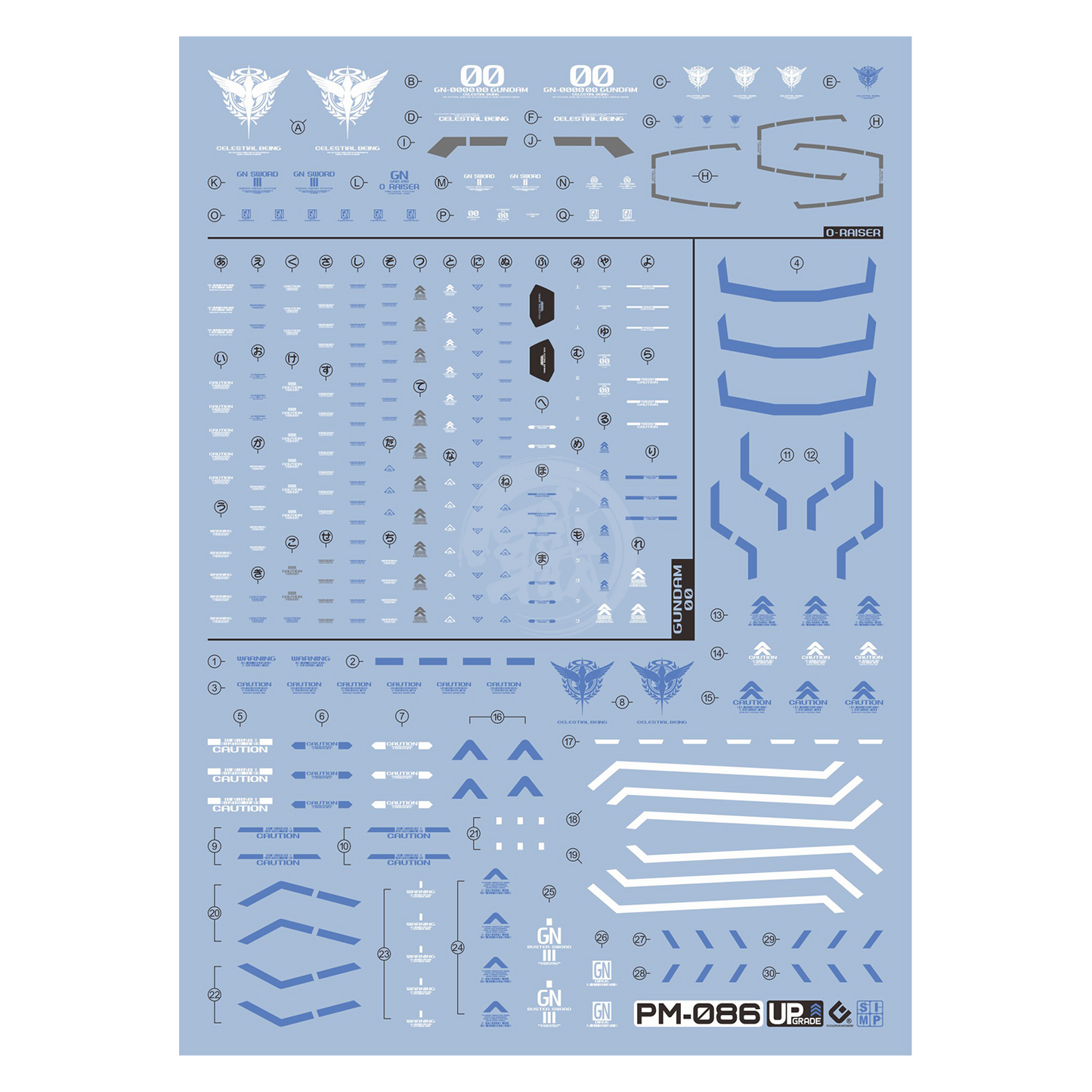 MG 00 Raiser / XN Raiser Waterslide Decals [UV]