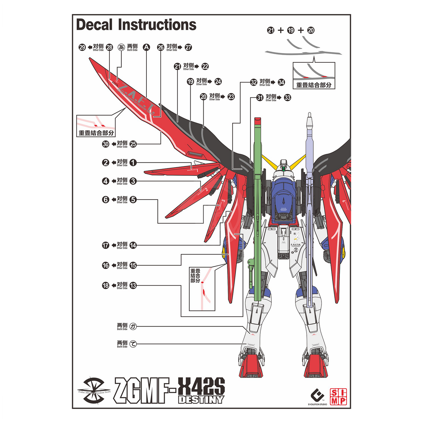 MG Destiny Gundam Waterslide Decals [UV]