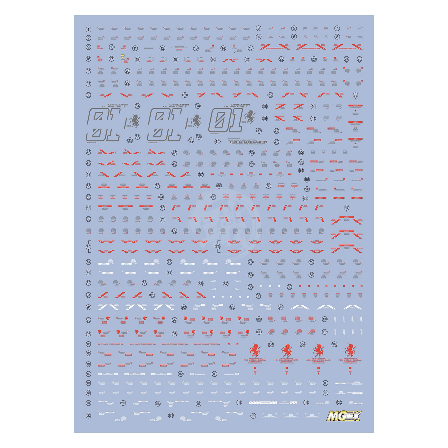 MGEX Unicorn Gundam Ver.Ka Waterslide Decals [UV]