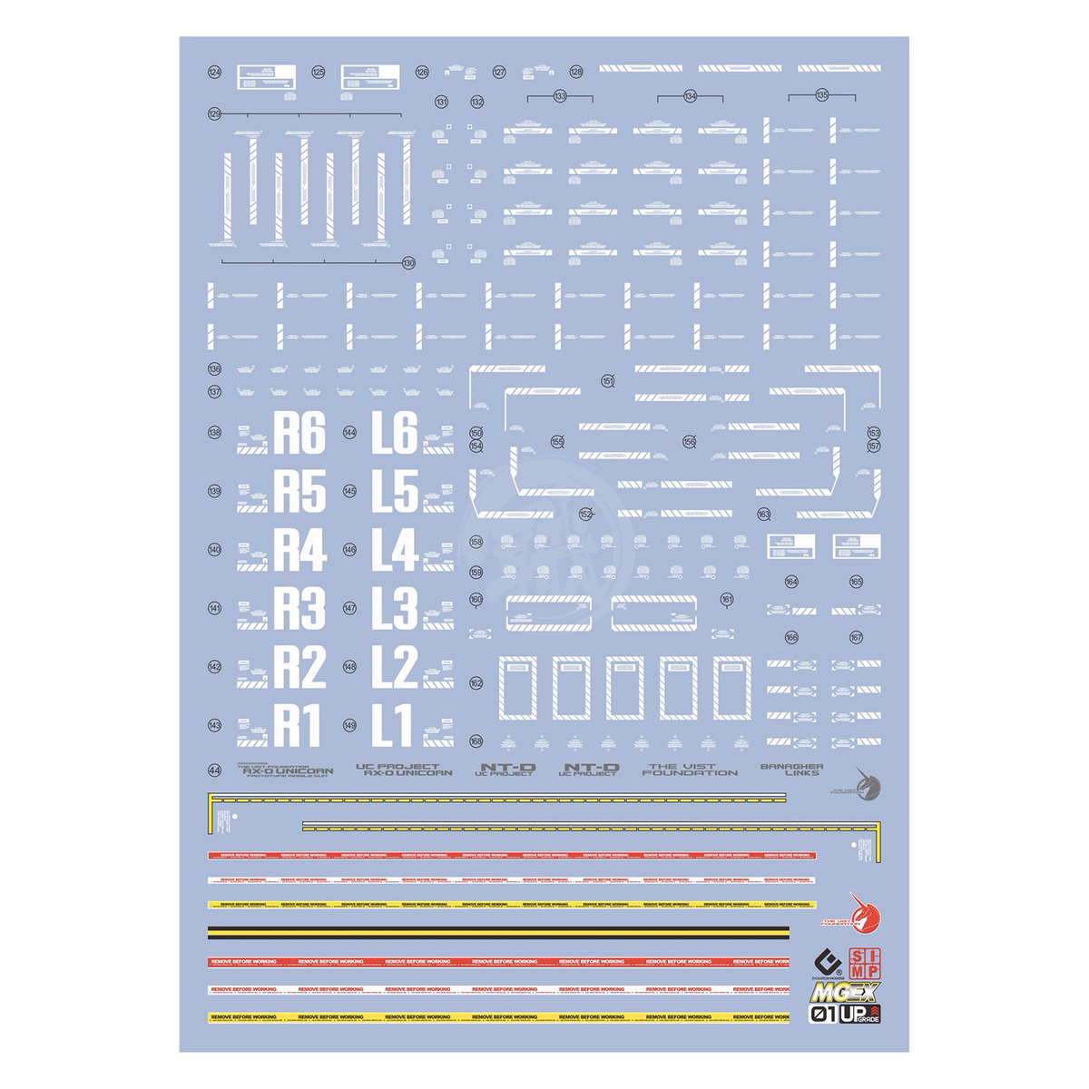 MGEX Unicorn Gundam Ver.Ka Waterslide Decals [UV]