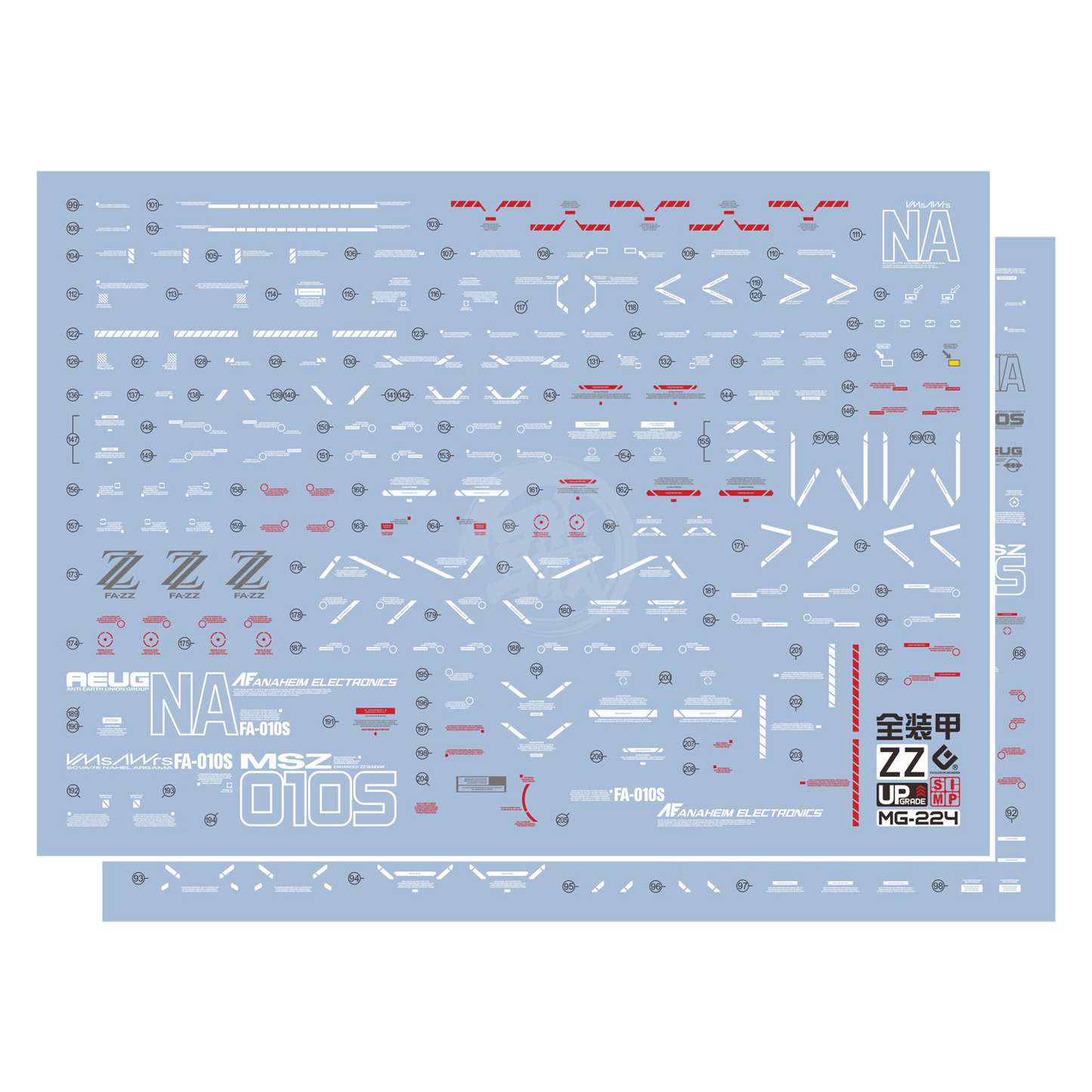 MG Full Armor ZZ Gundam Ver.Ka Waterslide Decals [UV]