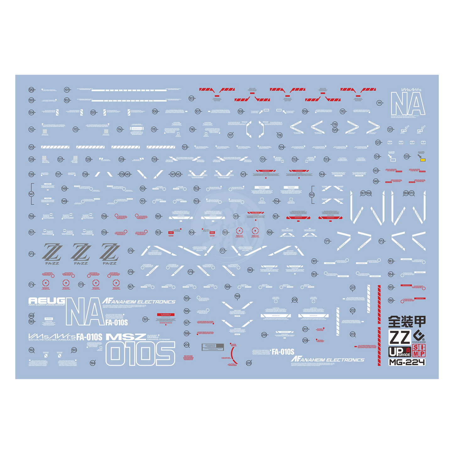 MG Full Armor ZZ Gundam Ver.Ka Waterslide Decals [UV]