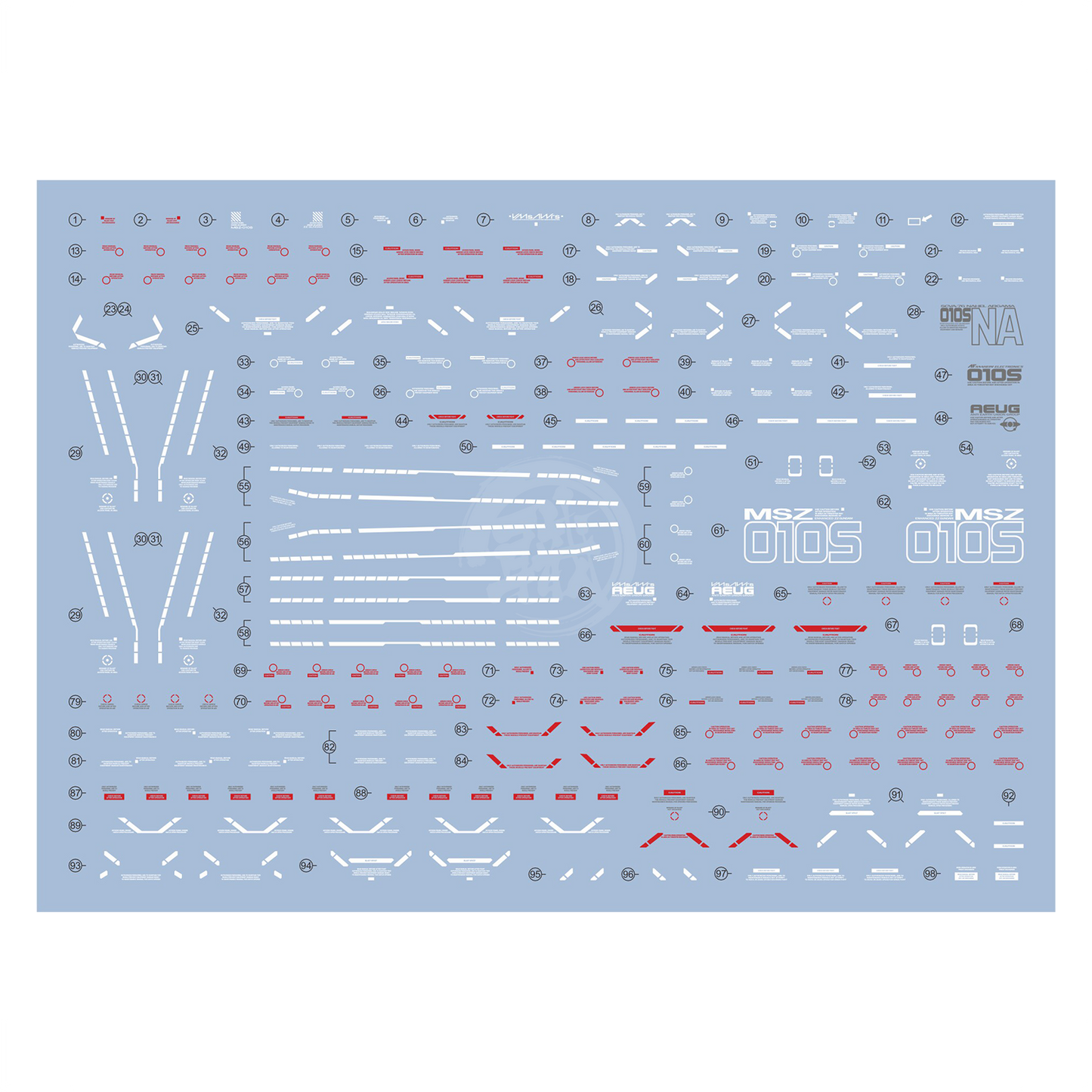 MG Full Armor ZZ Gundam Ver.Ka Waterslide Decals [UV]