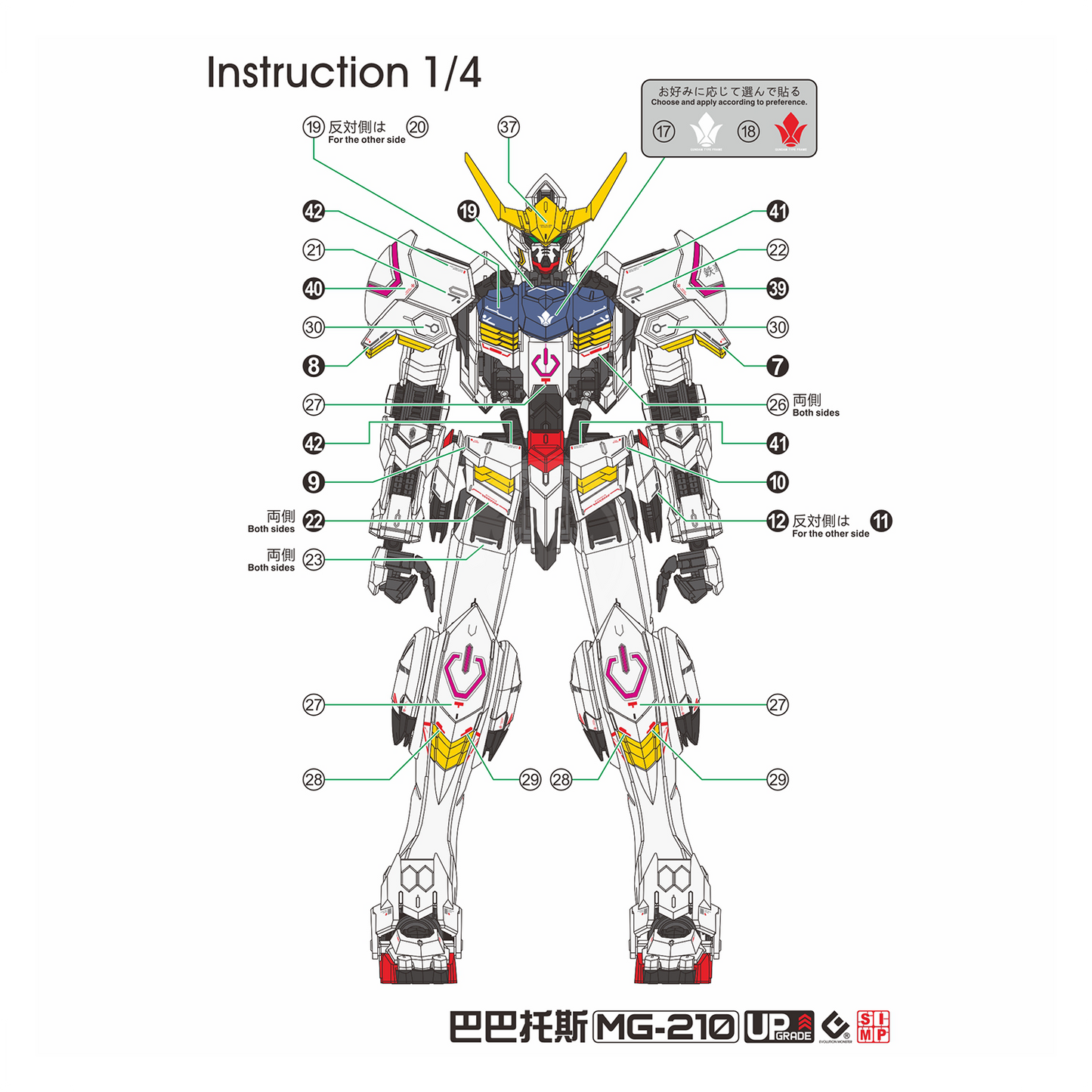 MG Gundam Barbatos Waterslide Decals [UV]
