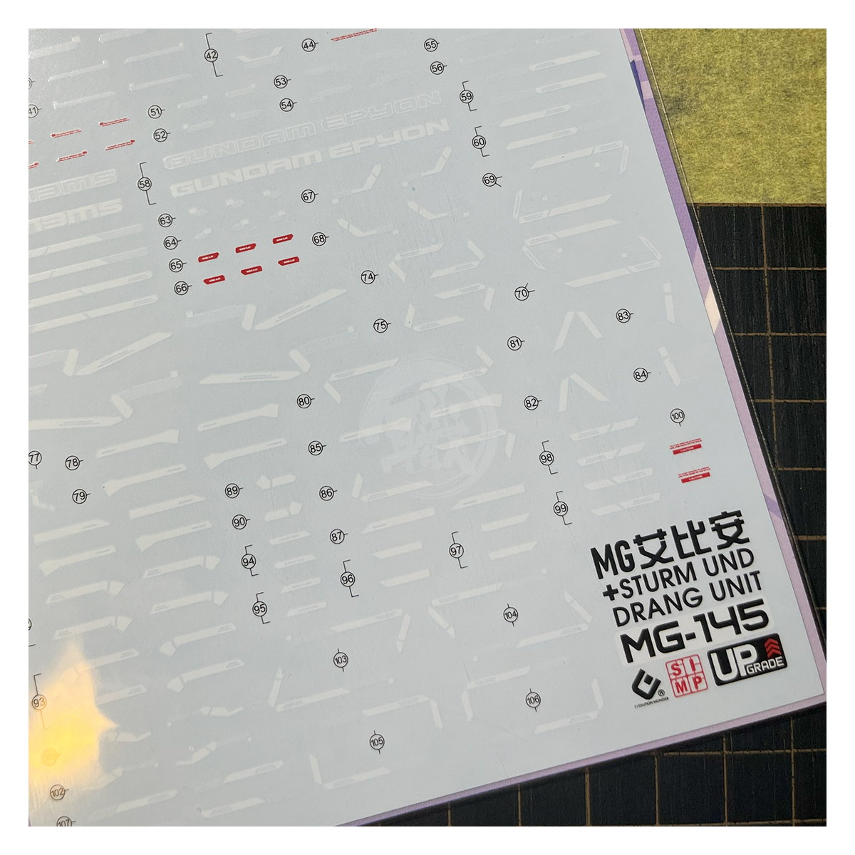 MG Gundam Epyon [Endless Waltz Ver.] [Sturm Und Drang Unit] Waterslide Decals [UV] - ShokuninGunpla