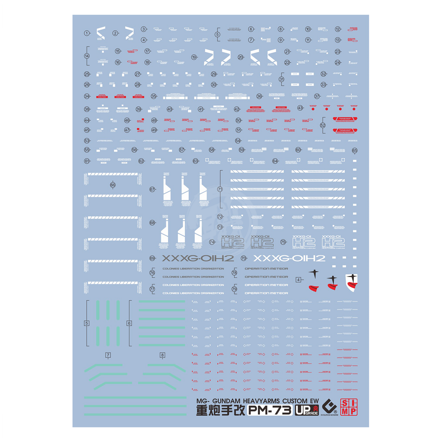 MG Gundam Heavyarms Custom EW Waterslide Decals [UV]