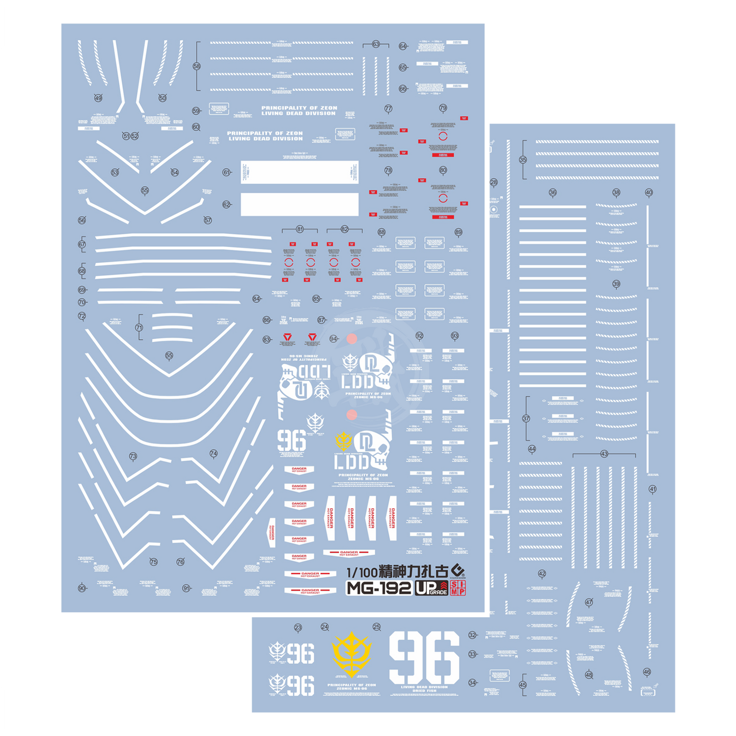 MG Zaku II High Mobility Type ["Psycho Zaku"] Ver.Ka [Gundam Thunderbolt Ver.] Waterslide Decals