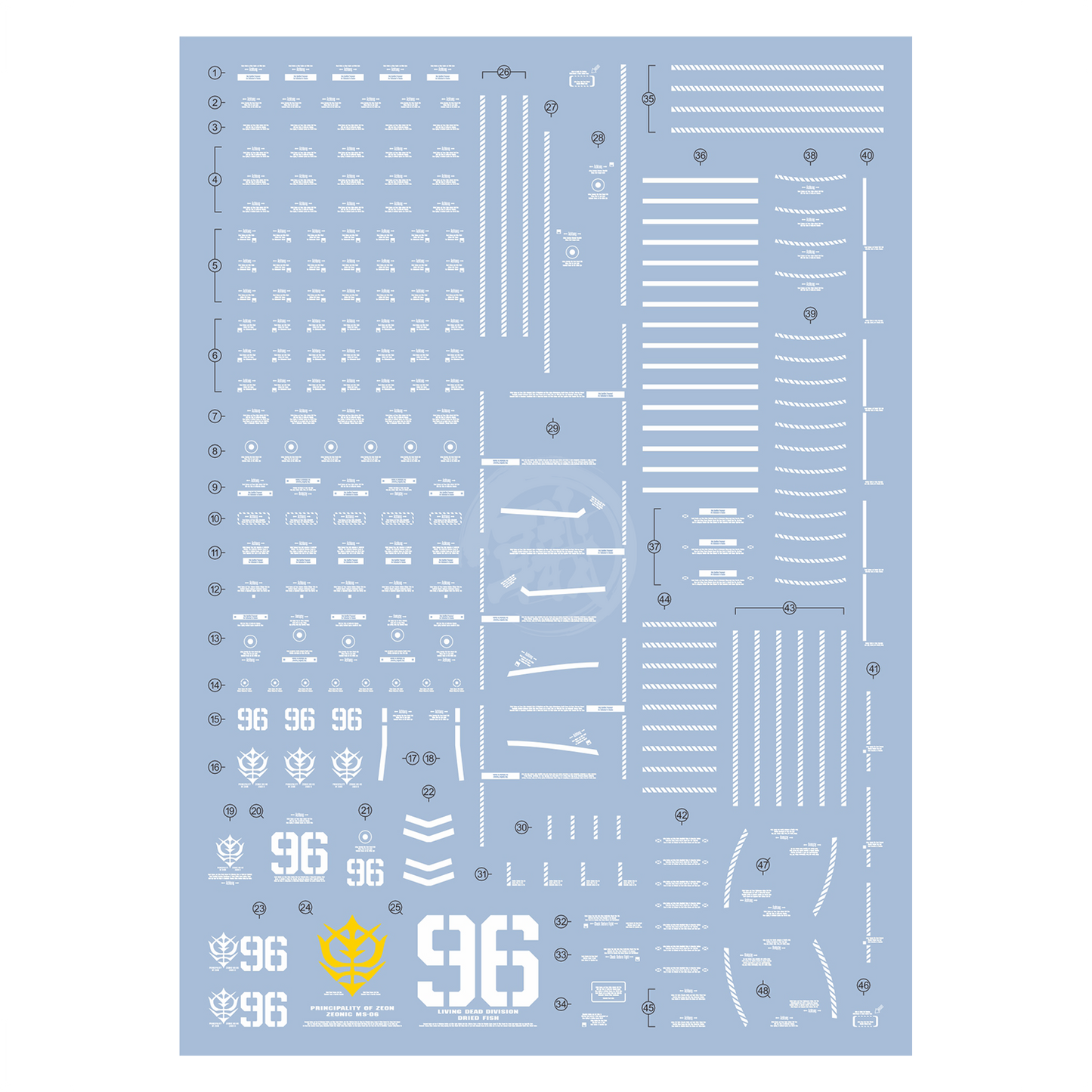 MG Zaku II High Mobility Type ["Psycho Zaku"] Ver.Ka [Gundam Thunderbolt Ver.] Waterslide Decals