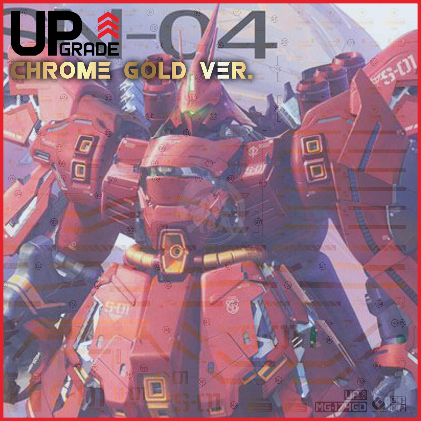 MG Sazabi Ver.Ka Waterslide Decals [Chrome Gold Ver.]