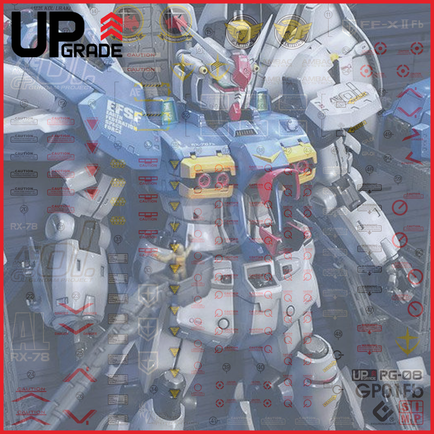 PG RX-78 Gundam GP01/Fb Waterslide Decals [UV]