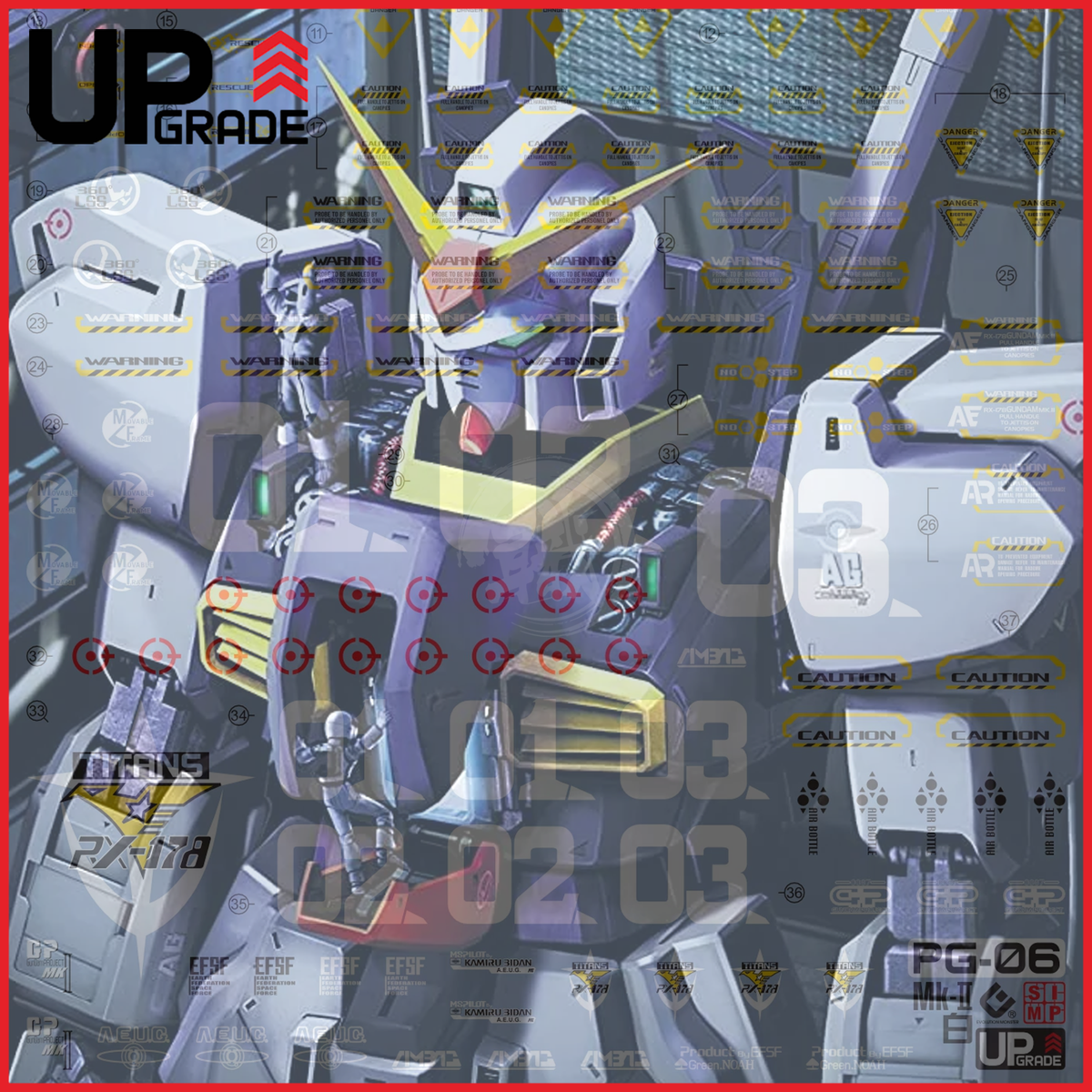 PG Gundam Mk-II [A.E.U.G] Waterslide Decals