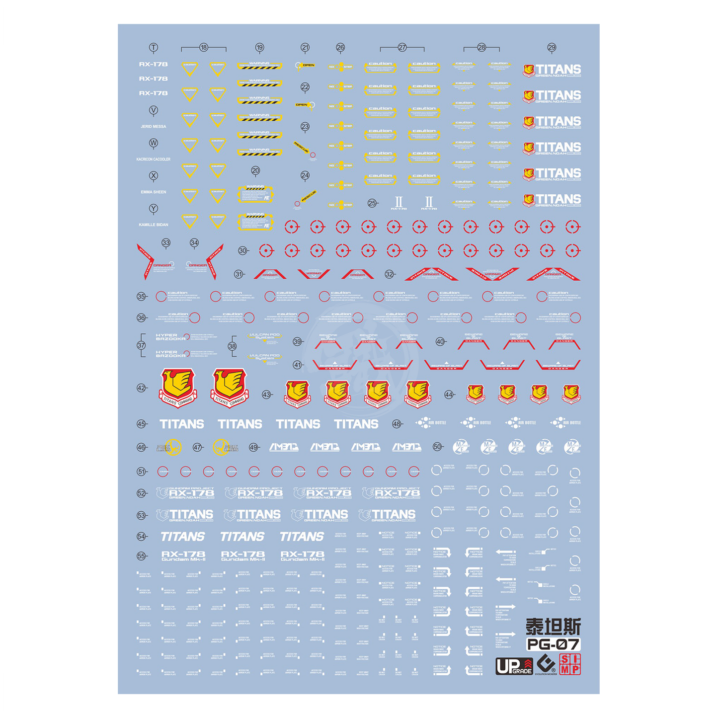 PG Gundam Mk-II [Titans] Waterslide Decals