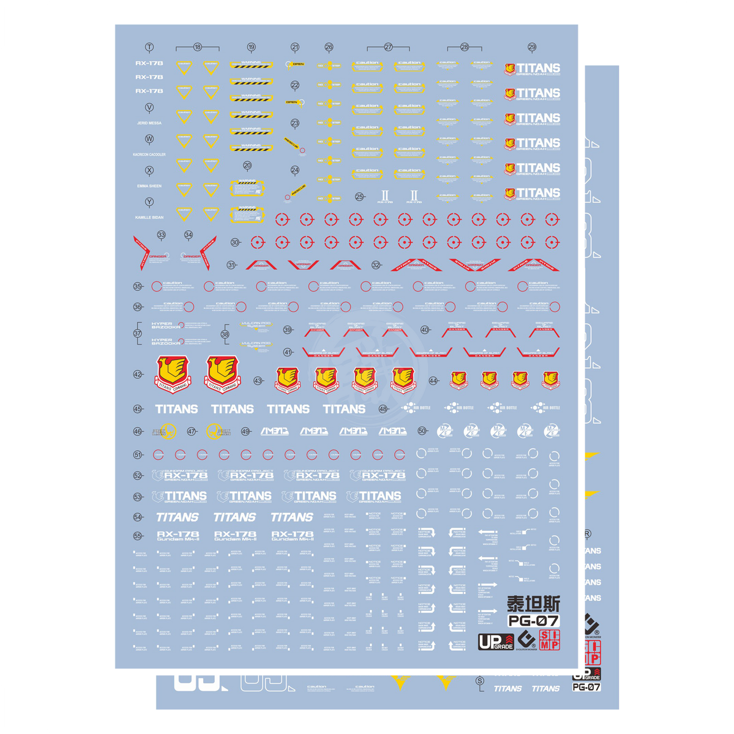 PG Gundam Mk-II [Titans] Waterslide Decals