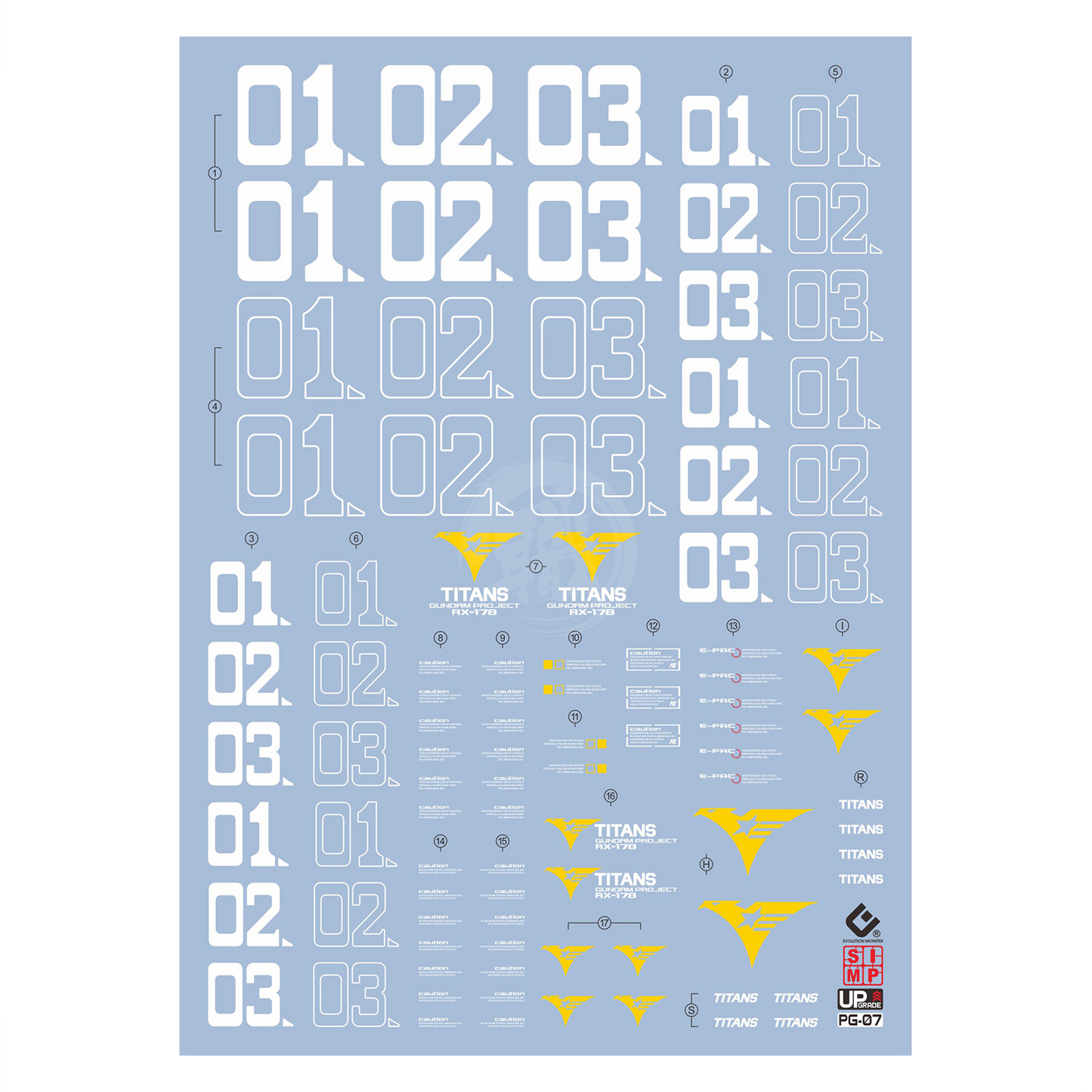 PG Gundam Mk-II [Titans] Waterslide Decals