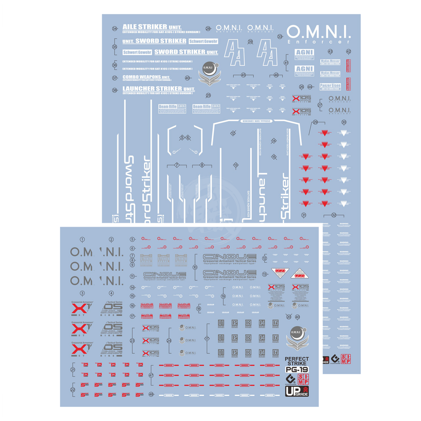 PG Perfect Strike Gundam Waterslide Decals [UV]