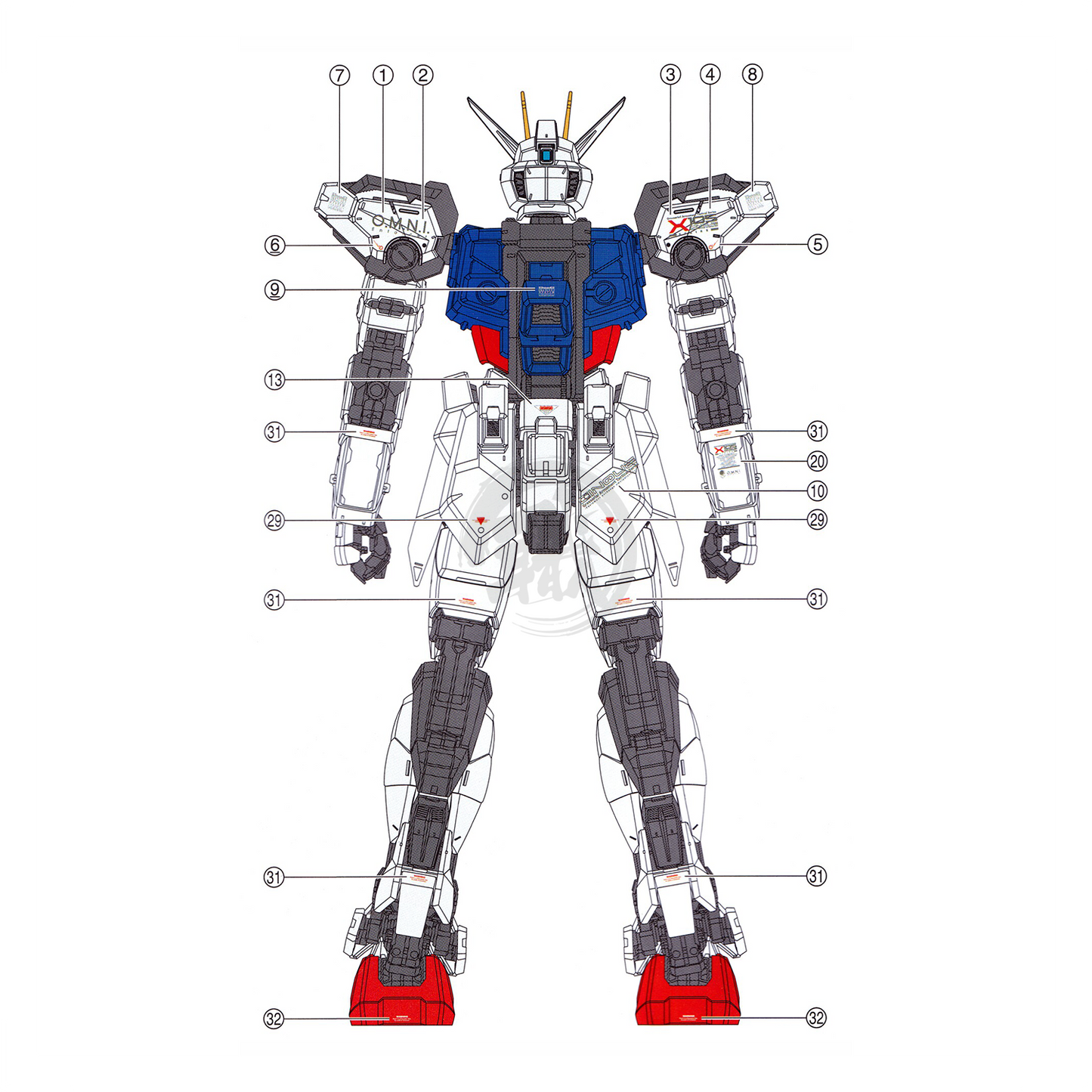 PG Perfect Strike Gundam Waterslide Decals [UV]