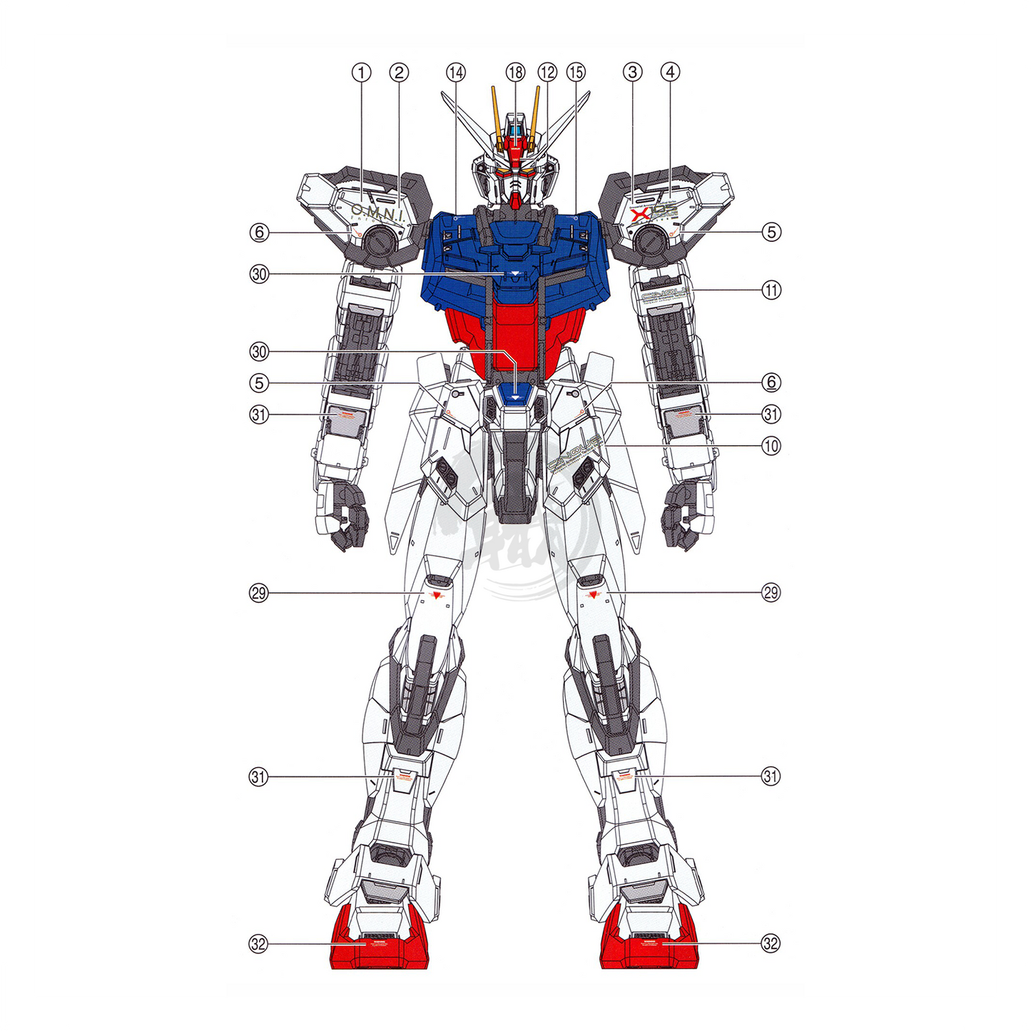 PG Perfect Strike Gundam Waterslide Decals [UV]
