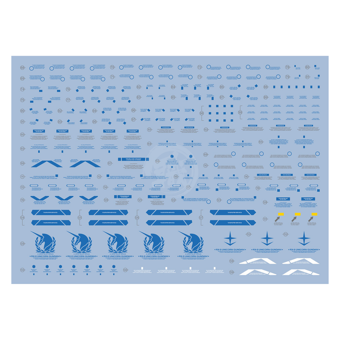 PG Unicorn Perfectibility Waterslide Decals [Blue Ver.]
