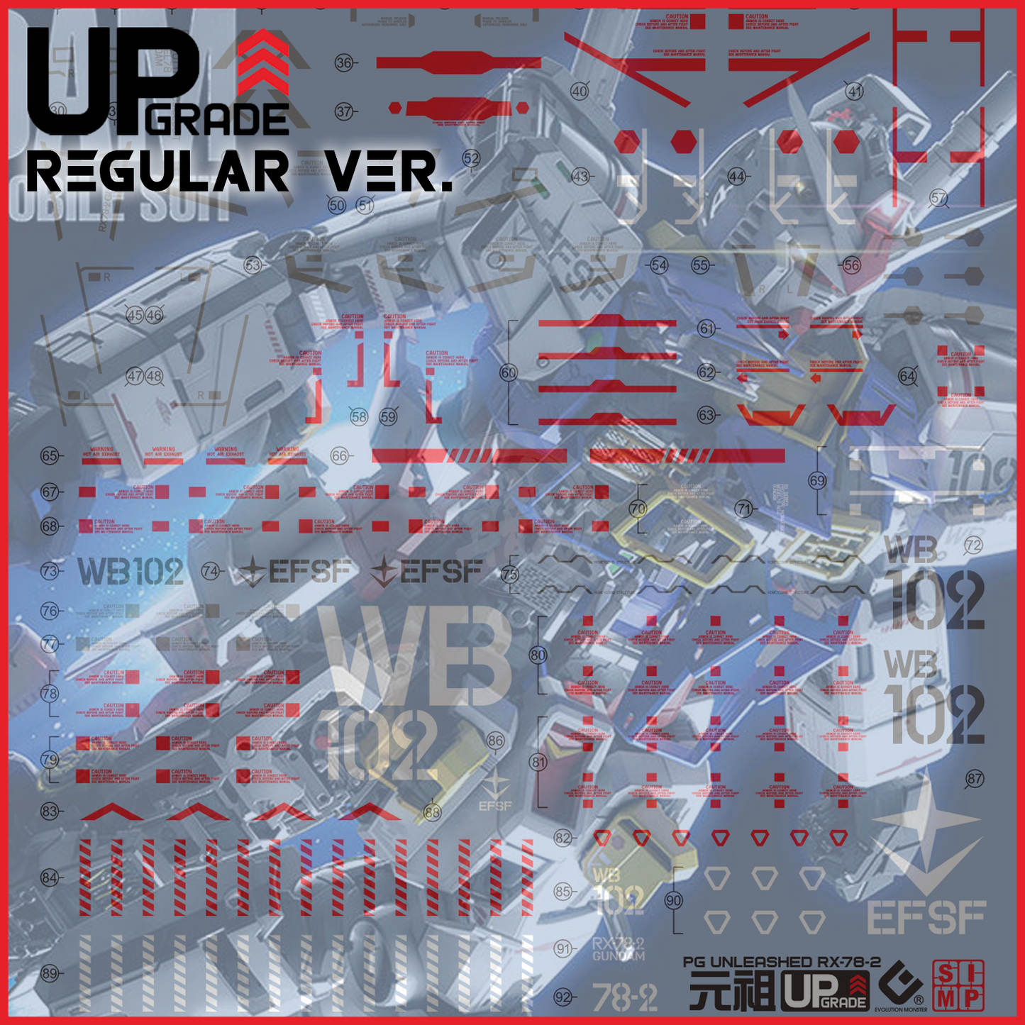 PG Unleashed RX-78-2 Gundam Waterslide Decals [Regular Ver.] [UV]