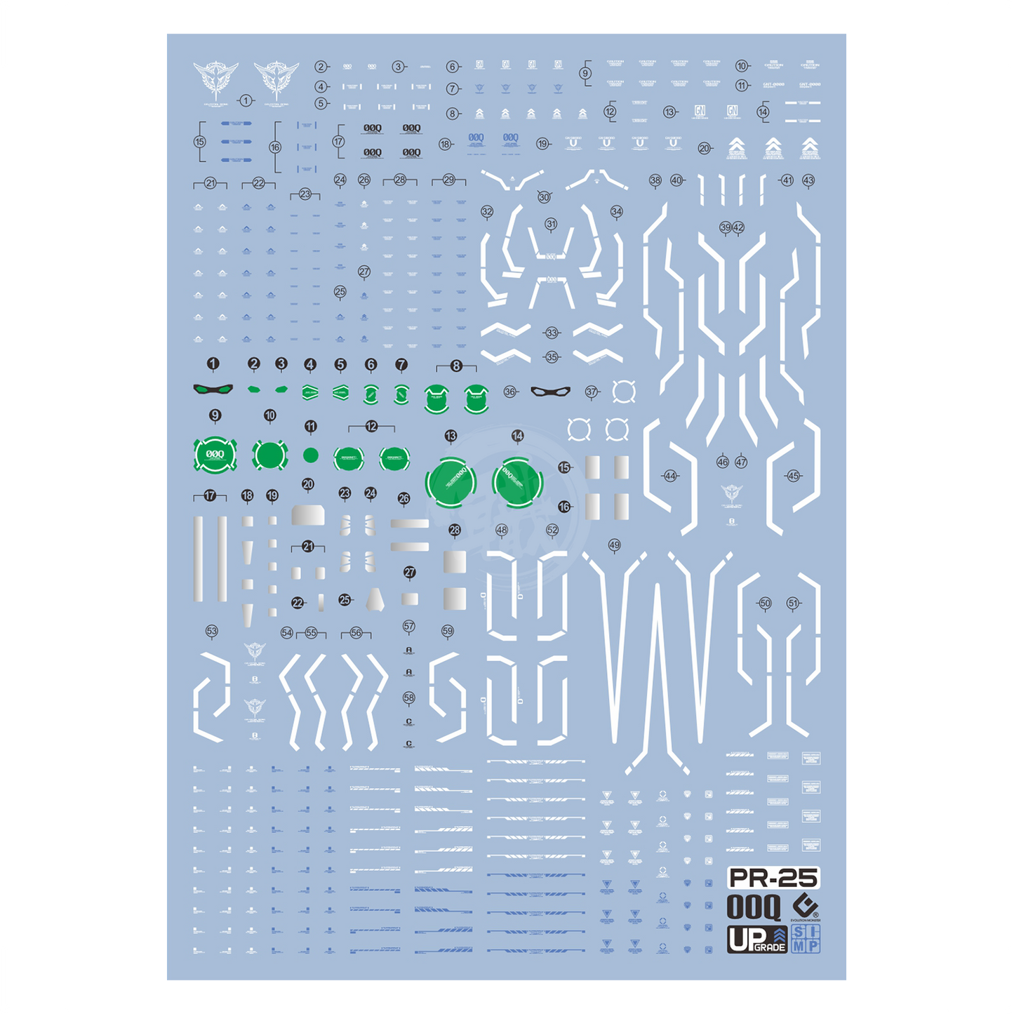 RG 00 Qan[T] Full Saber Waterslide Decals [UV]