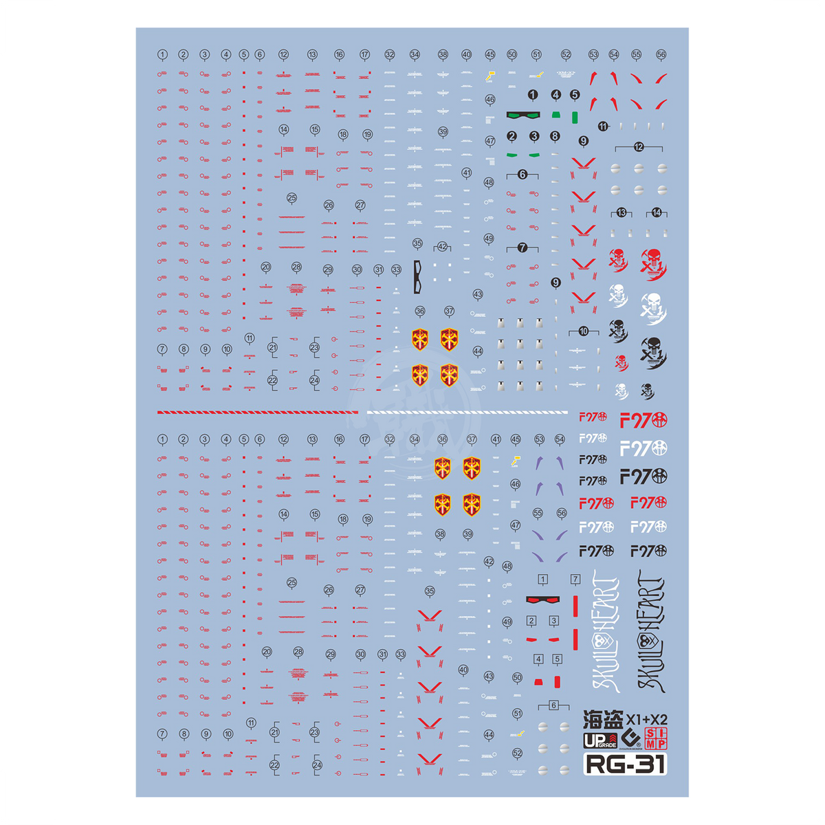 RG Crossbone Gundam X1/X2 Waterslide Decals [UV]